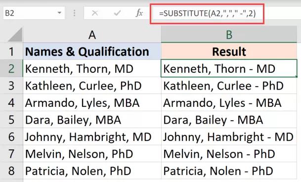 Thay thế dấu phẩy bằng ký tự khác
